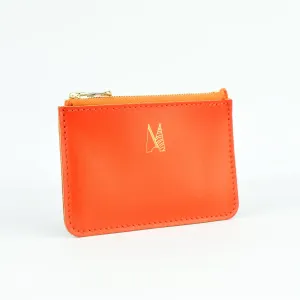 Orange Leather Zip Purse - Roam