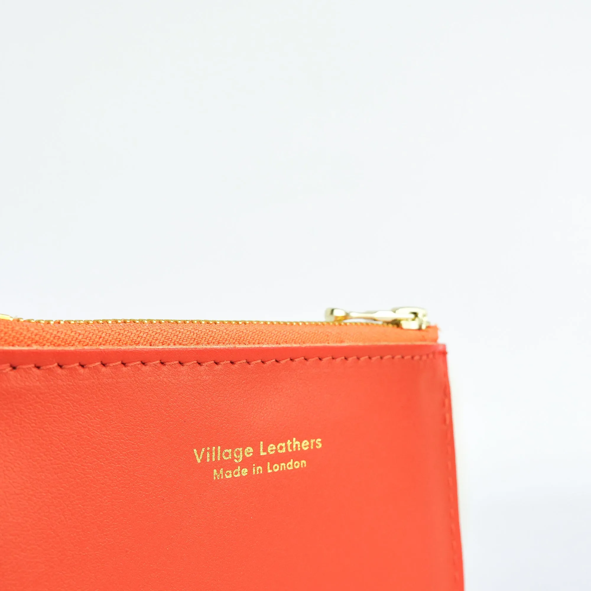 Orange Leather Zip Purse - Roam
