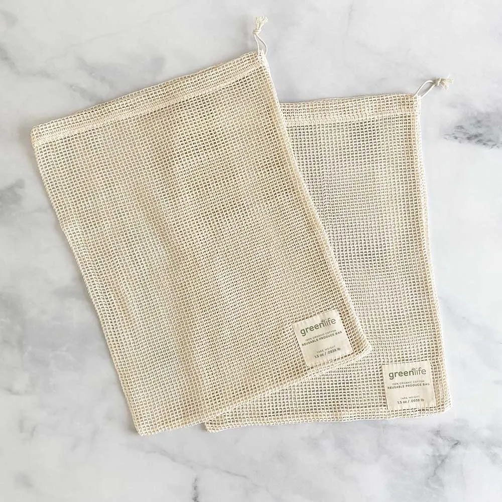 Organic Cotton Reusable Produce Bags (Set of 2)