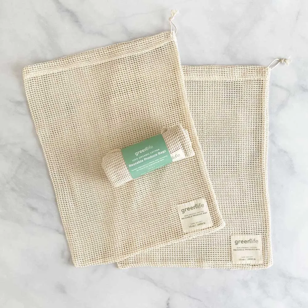 Organic Cotton Reusable Produce Bags (Set of 2)