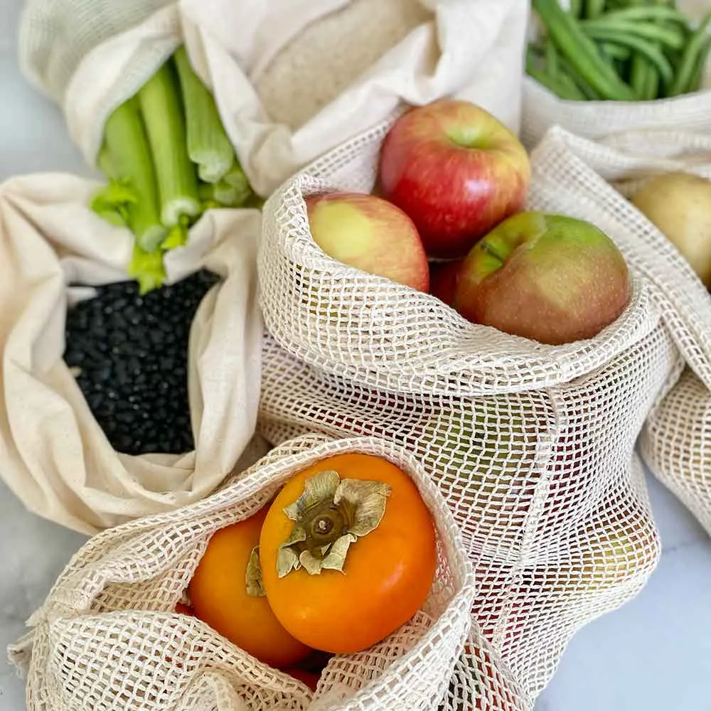 Organic Cotton Reusable Produce Bags (Set of 2)