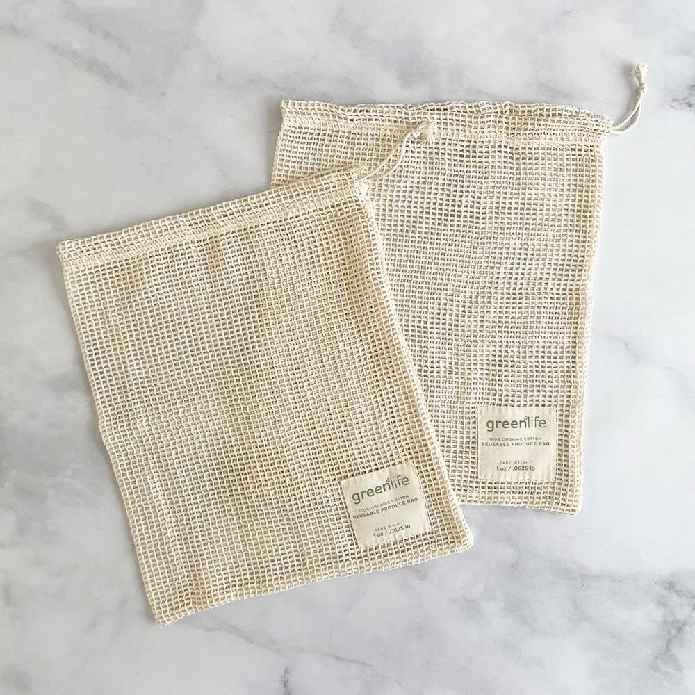 Organic Cotton Reusable Produce Bags (Set of 2)