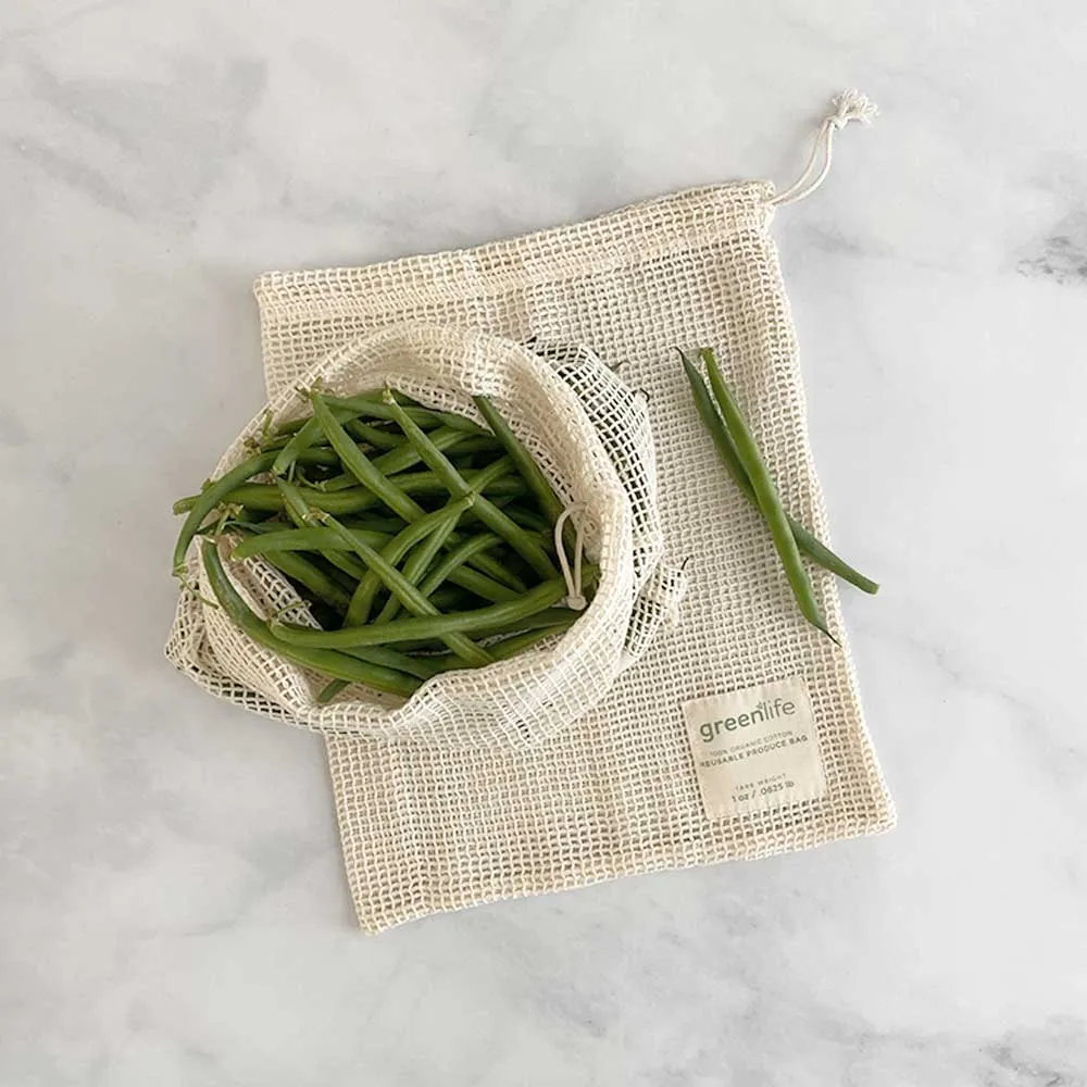 Organic Cotton Reusable Produce Bags (Set of 2)