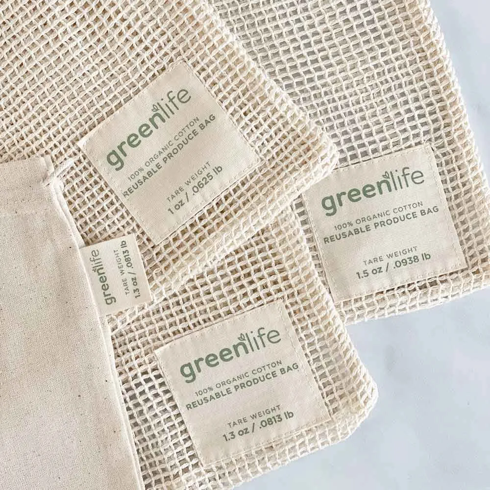 Organic Cotton Reusable Produce Bags (Set of 2)