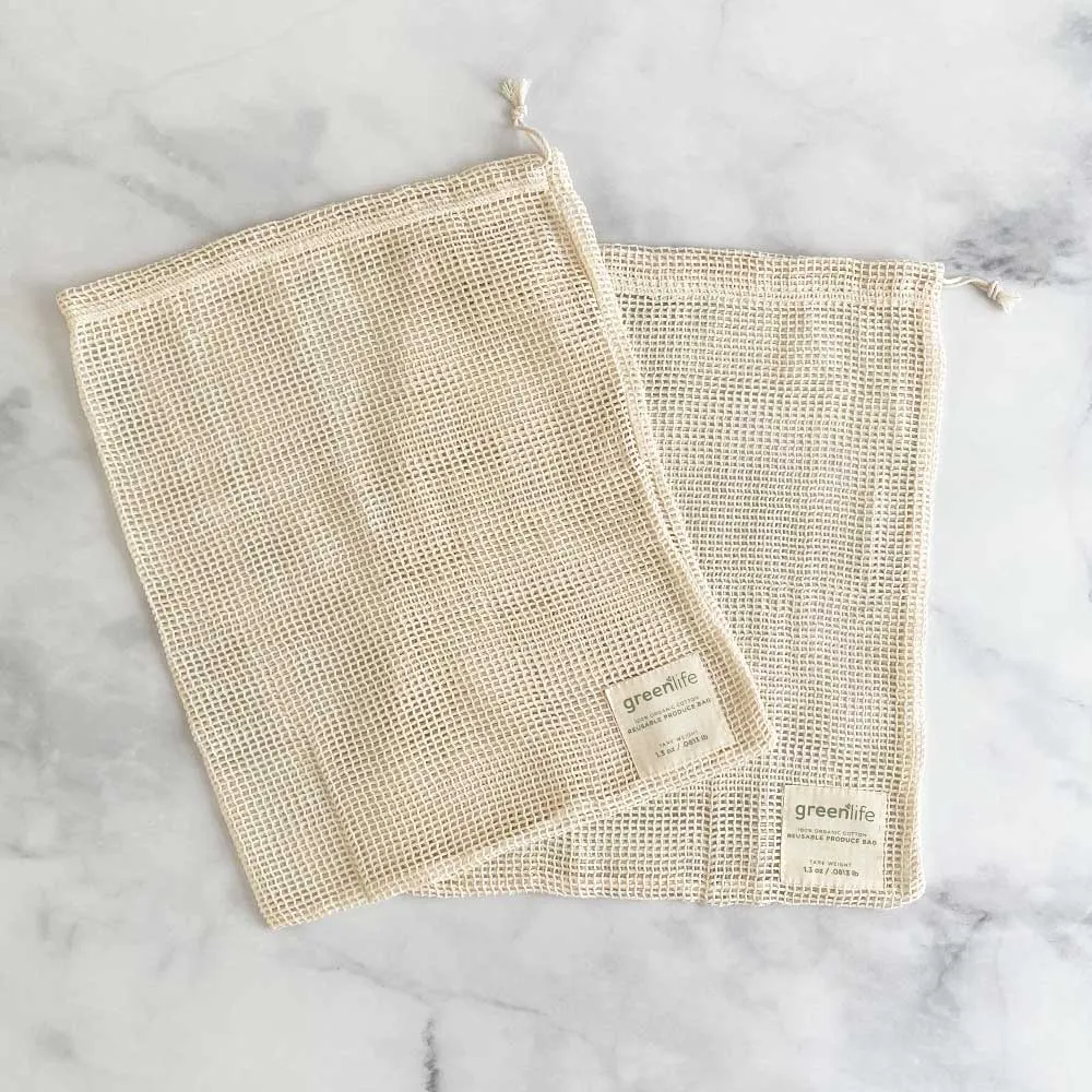 Organic Cotton Reusable Produce Bags (Set of 2)