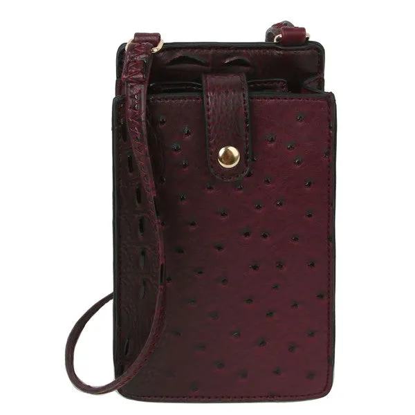 Ostrich look Croc Crossbody Bag Cell Phone Purse