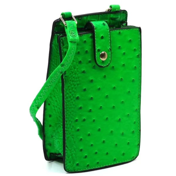 Ostrich look Croc Crossbody Bag Cell Phone Purse