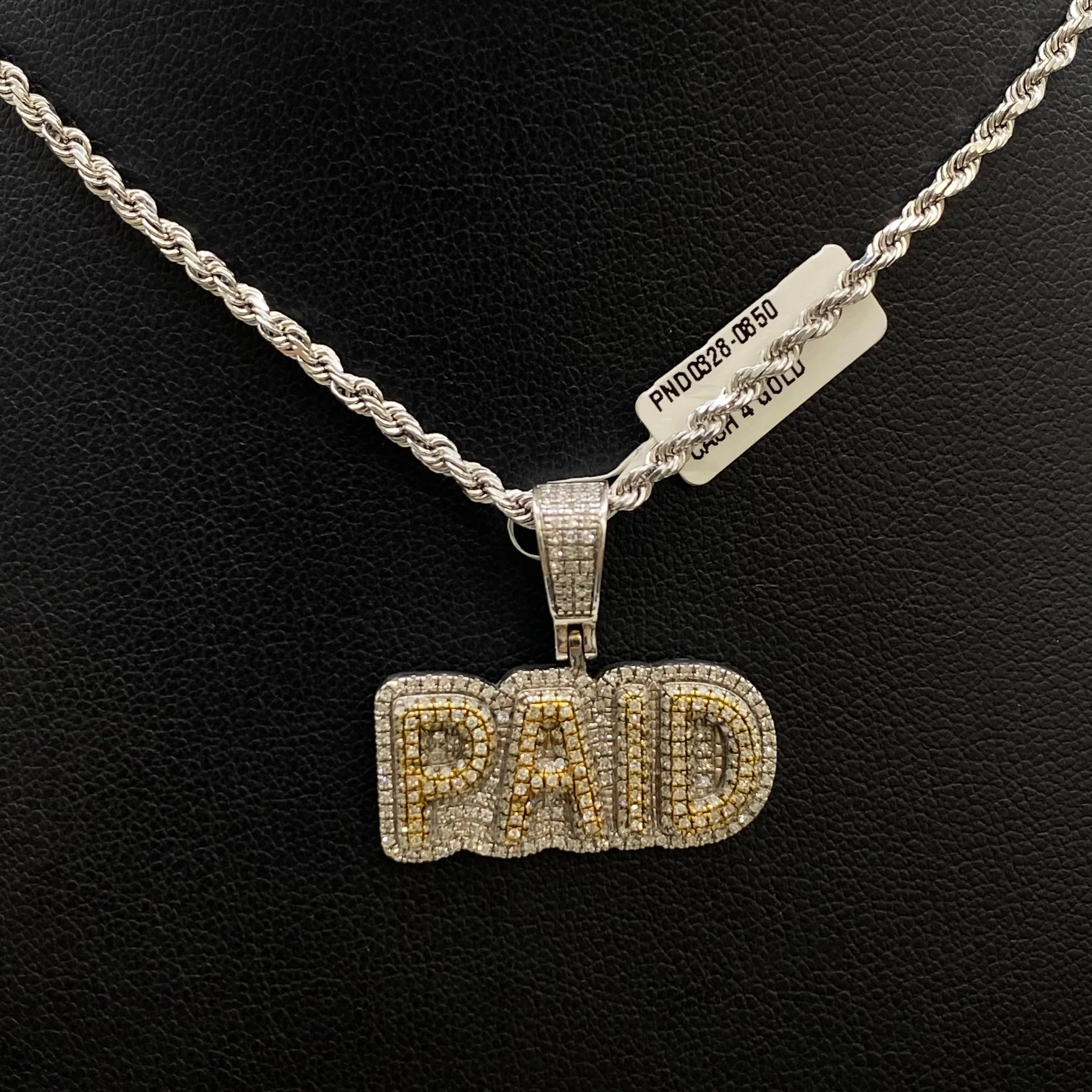 Paid Pendant 10K White-Yellow Gold With Diamond / 4.4gr