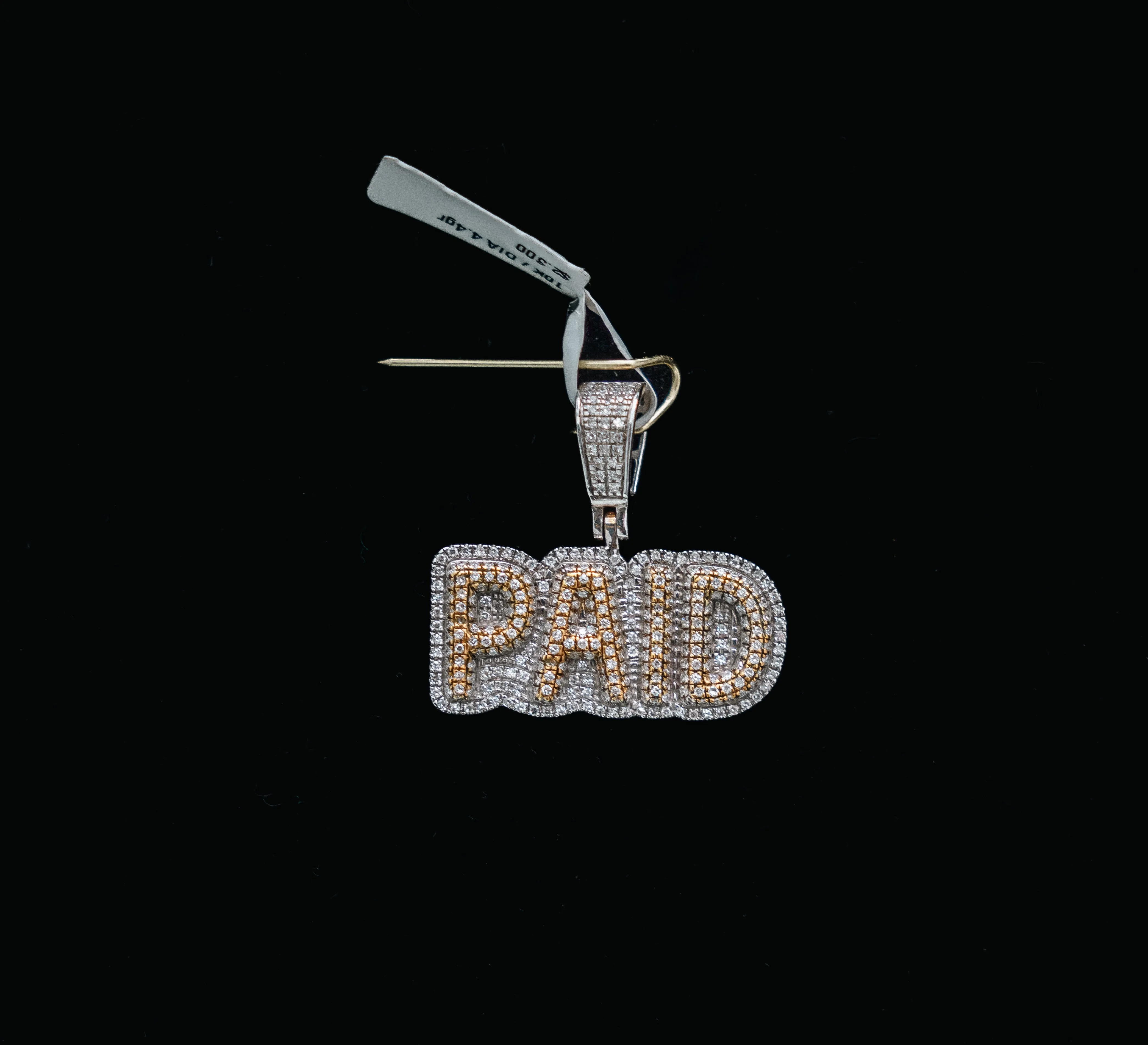 Paid Pendant 10K White-Yellow Gold With Diamond / 4.4gr