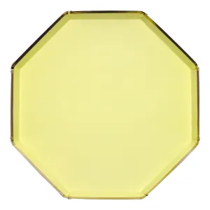 Pale Yellow Dinner Plates (x 8)
