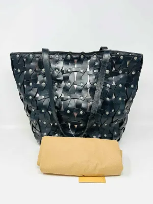 Patricia Nash Black/Silver Shoulder Bag Braided Leather NEW Designer Tote