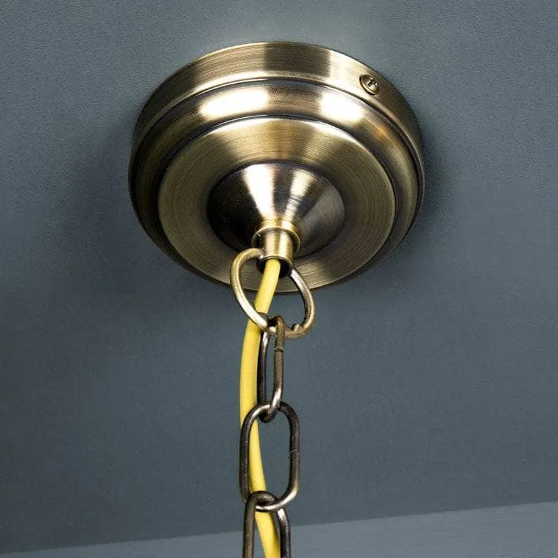 Pesscara Antique Brass & Alabaster Glass Pendant Light