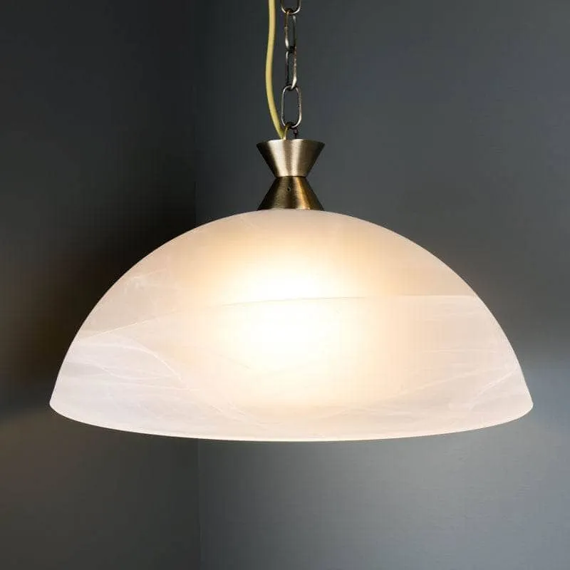 Pesscara Antique Brass & Alabaster Glass Pendant Light