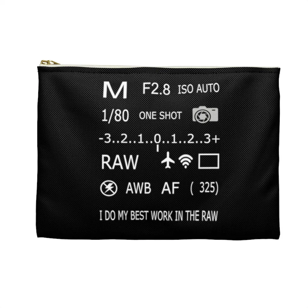 Photographer Raw Black Zippered Accessory Pouch (FWS)