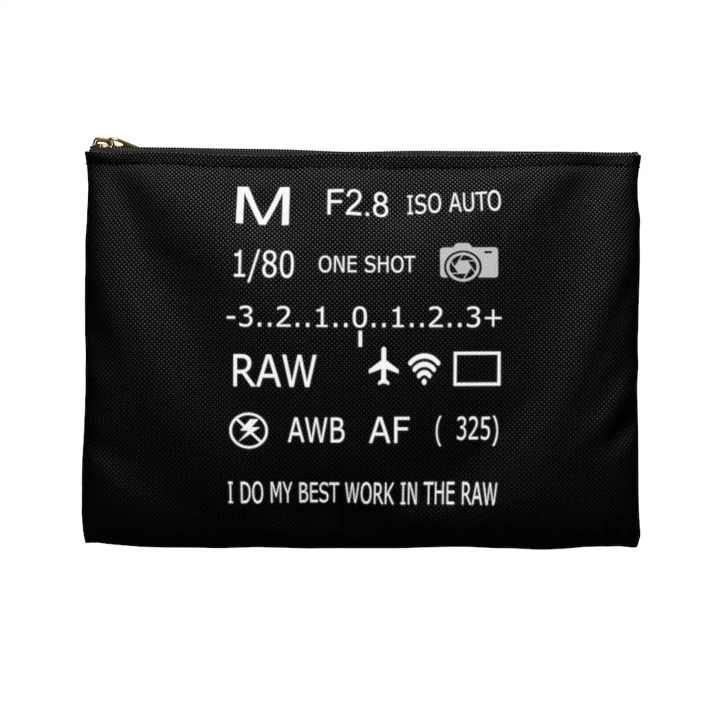 Photographer Raw Black Zippered Accessory Pouch (FWS)