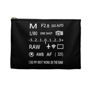 Photographer Raw Black Zippered Accessory Pouch (FWS)