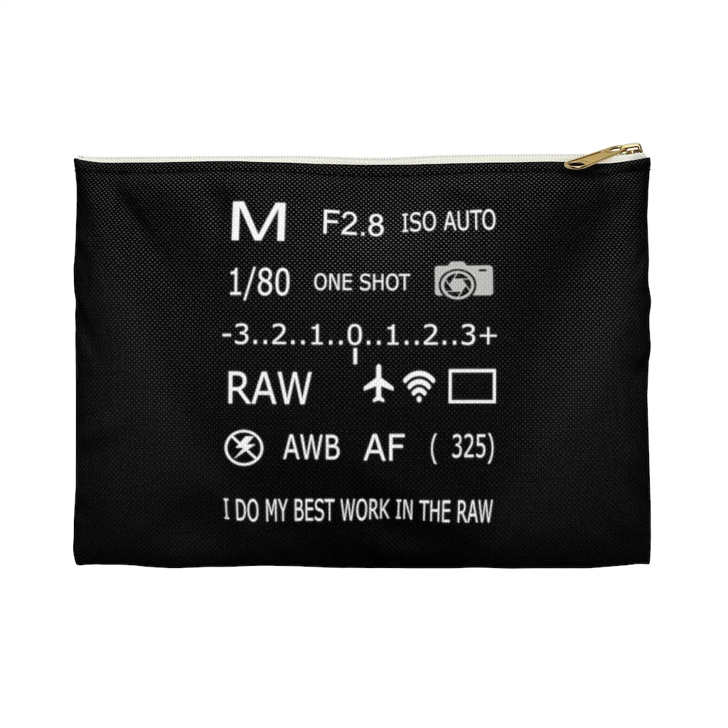 Photographer Raw Black Zippered Accessory Pouch (FWS)