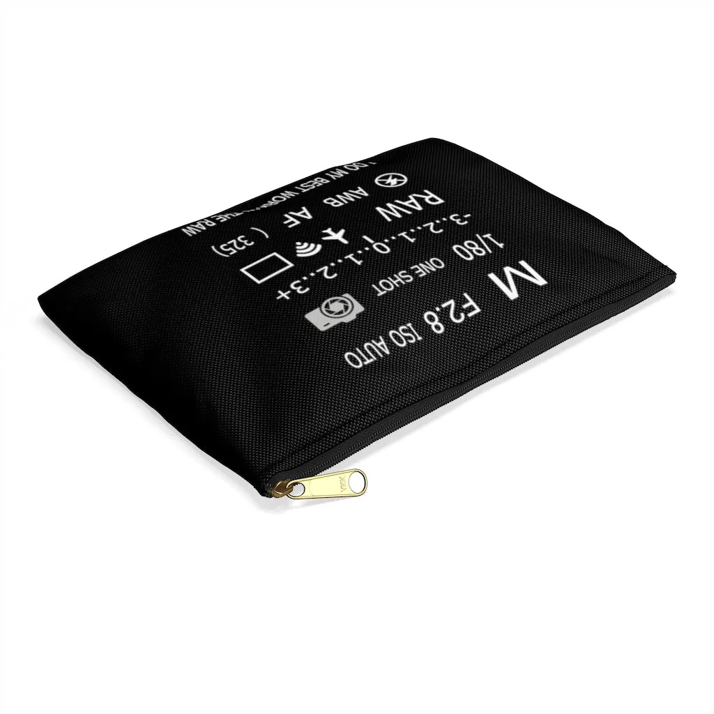 Photographer Raw Black Zippered Accessory Pouch (FWS)
