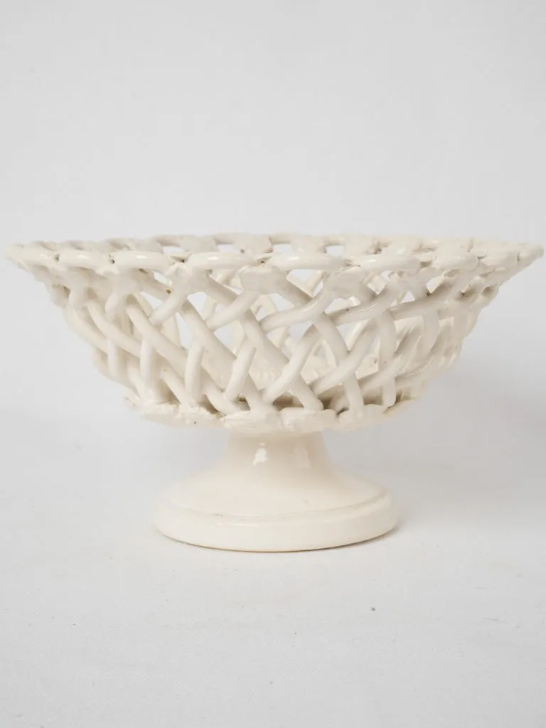 Pichon Uzes fruit basket bowl w/ white glaze - small 8"