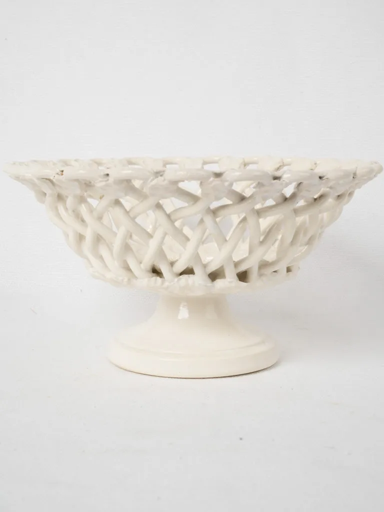 Pichon Uzes fruit basket bowl w/ white glaze - small 8"