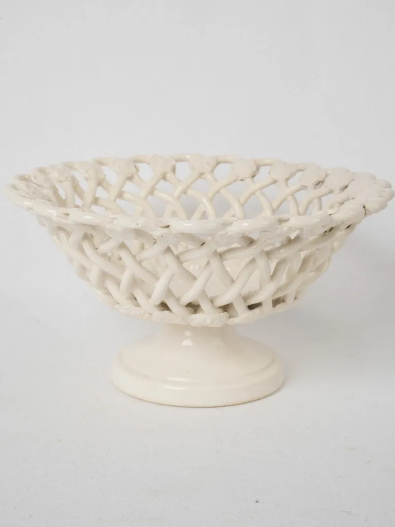 Pichon Uzes fruit basket bowl w/ white glaze - small 8"