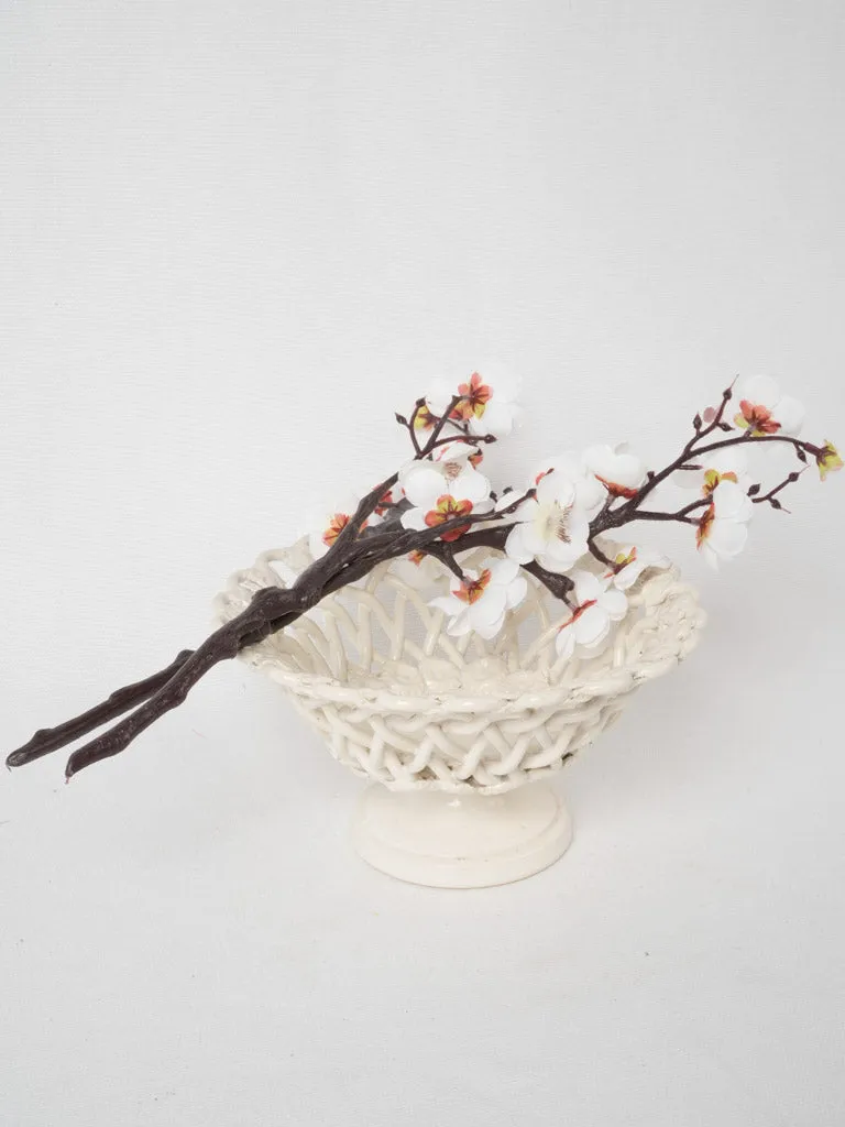 Pichon Uzes fruit basket bowl w/ white glaze - small 8"