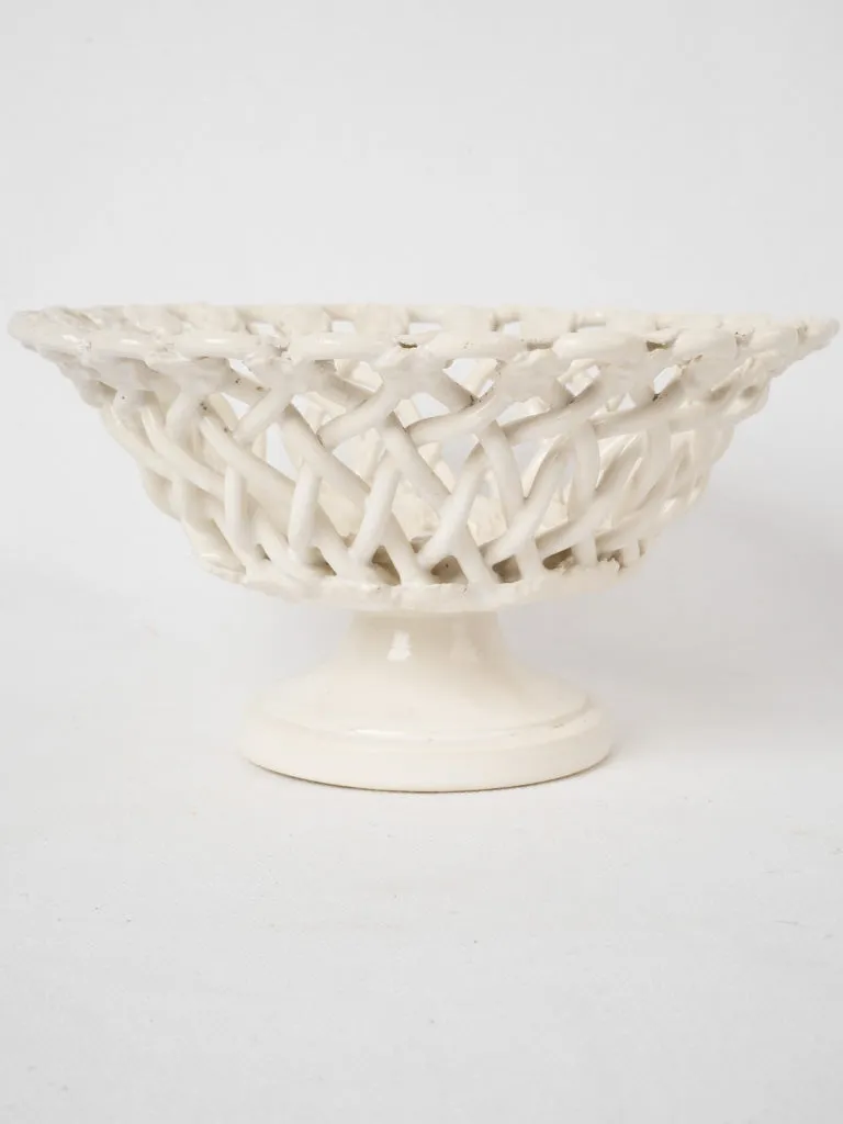 Pichon Uzes fruit basket bowl w/ white glaze - small 8"