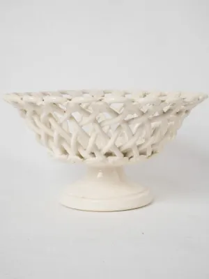 Pichon Uzes fruit basket bowl w/ white glaze - small 8"