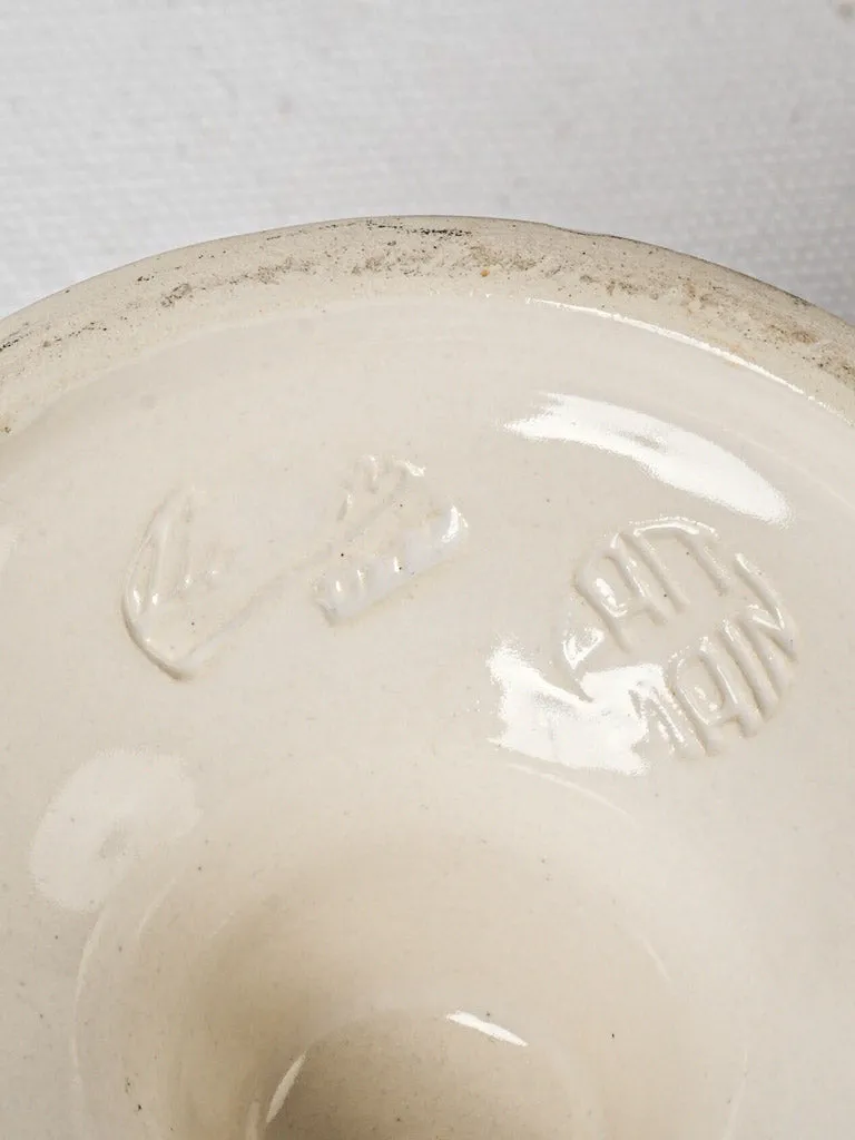 Pichon Uzes fruit basket bowl w/ white glaze - small 8"