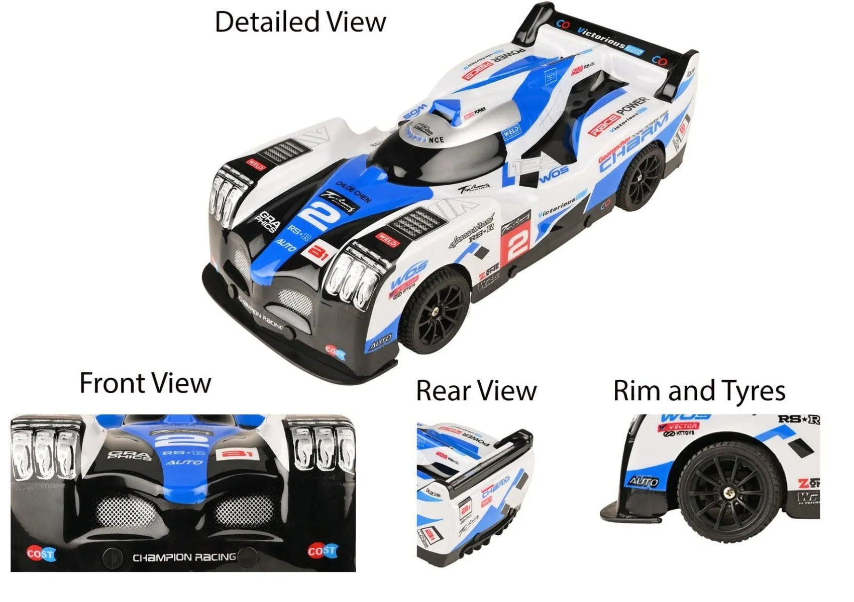 Playzu Auto Racing 1:14 Scale R/C Car - Blue for Ages 6 