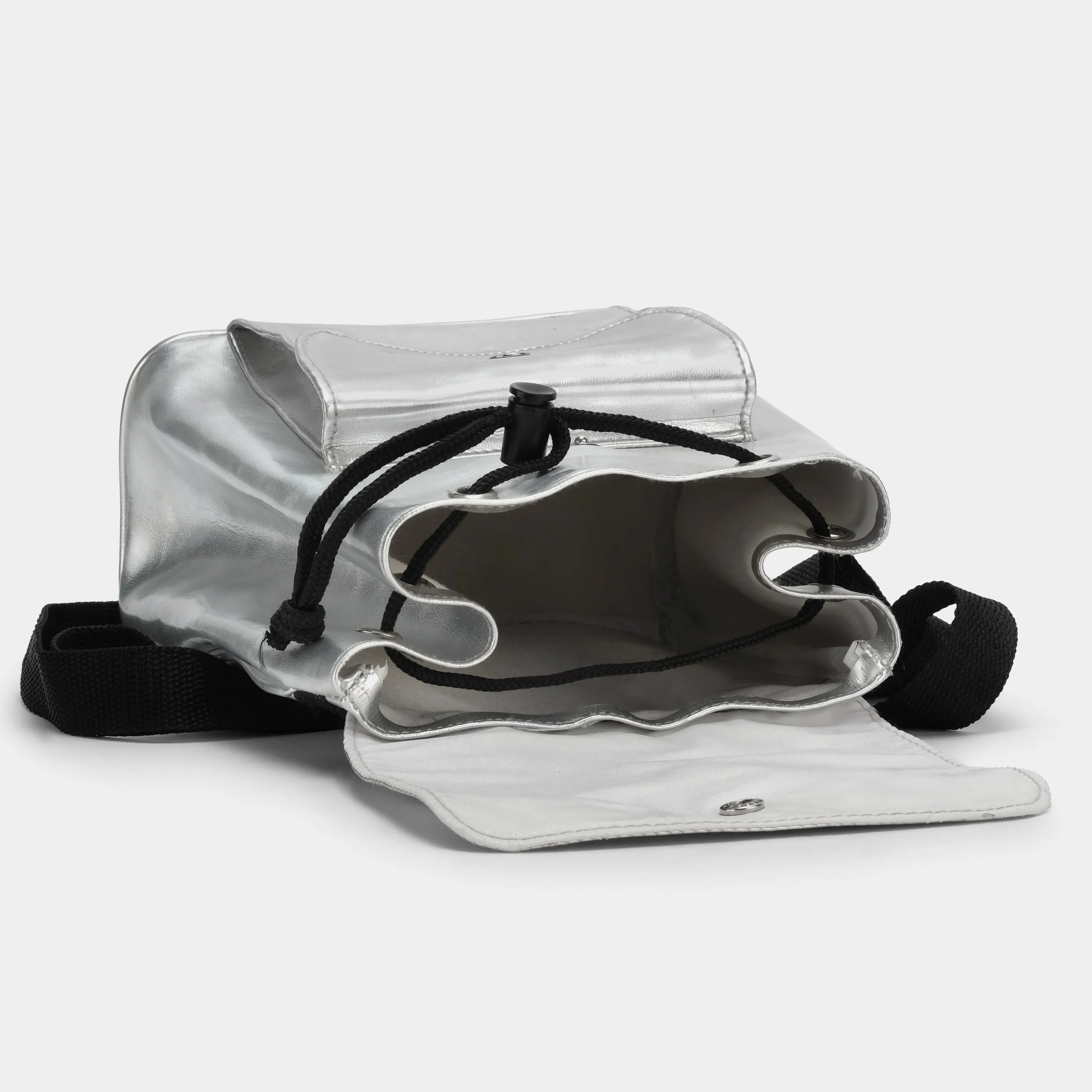 Polaroid Silver Drawstring Bag