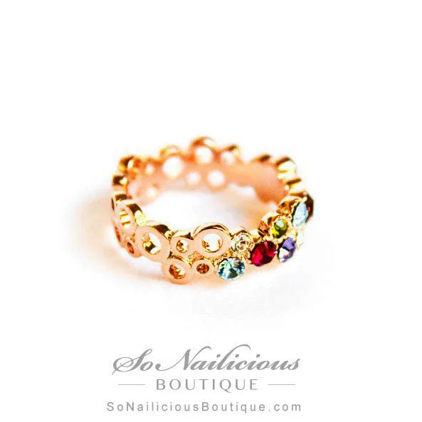 Precious Stones 18K Gold Ring