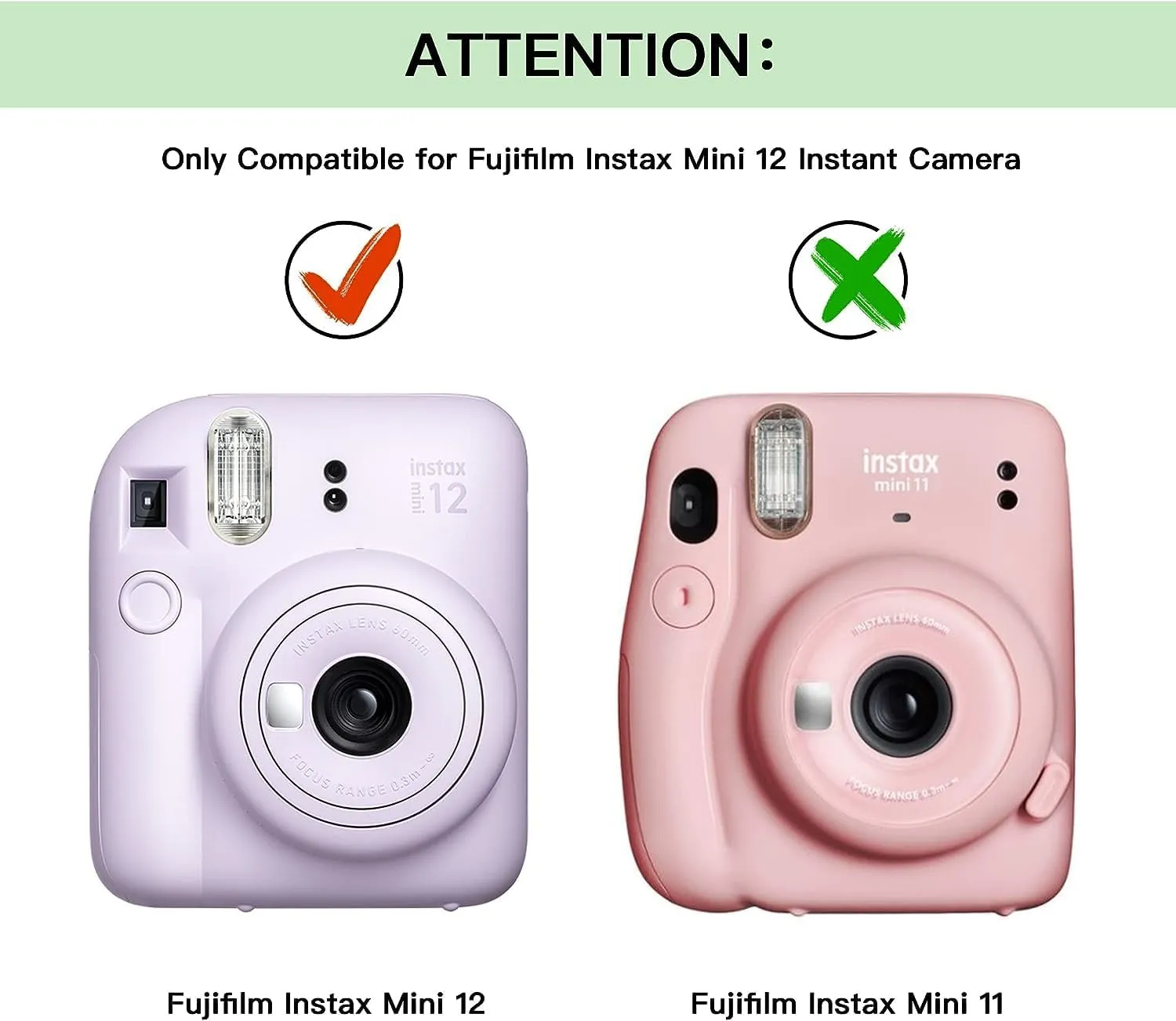 PU Leather Camera Case for Fujifilm Instax Mini 12 Instant Camera ,Protective Camera Cover with Adjustable Shoulder Strap - Blossom Pink