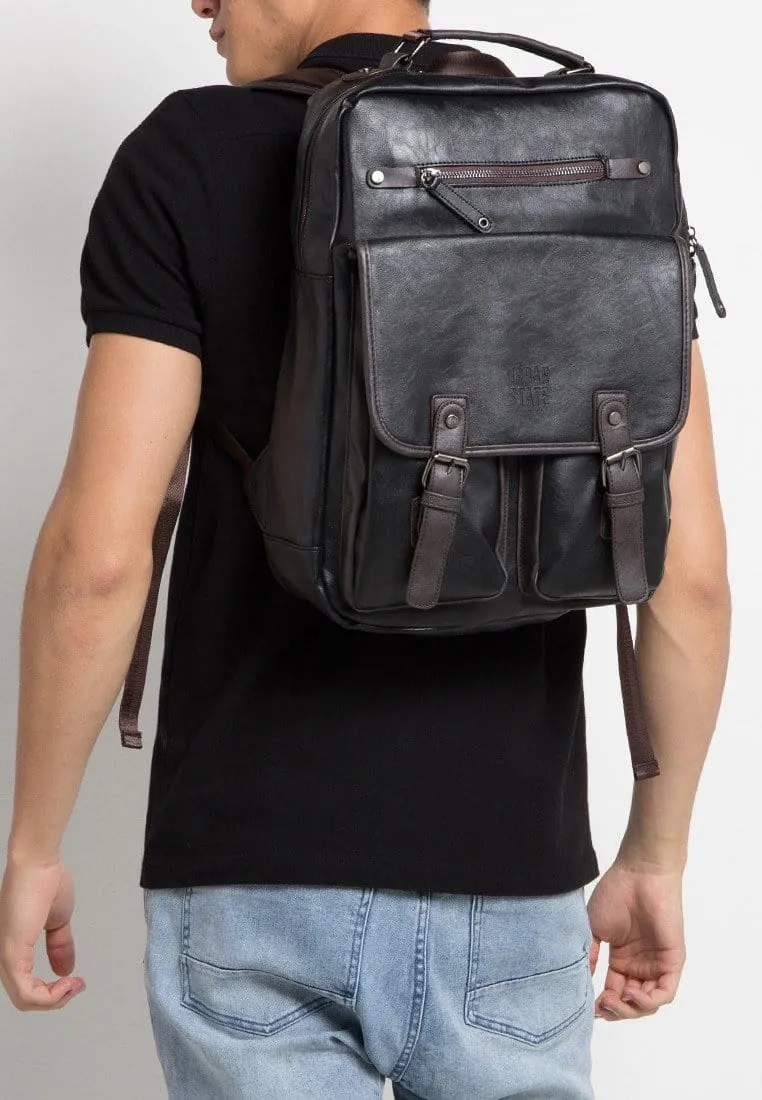 Pu Utility Large Backpack - Black