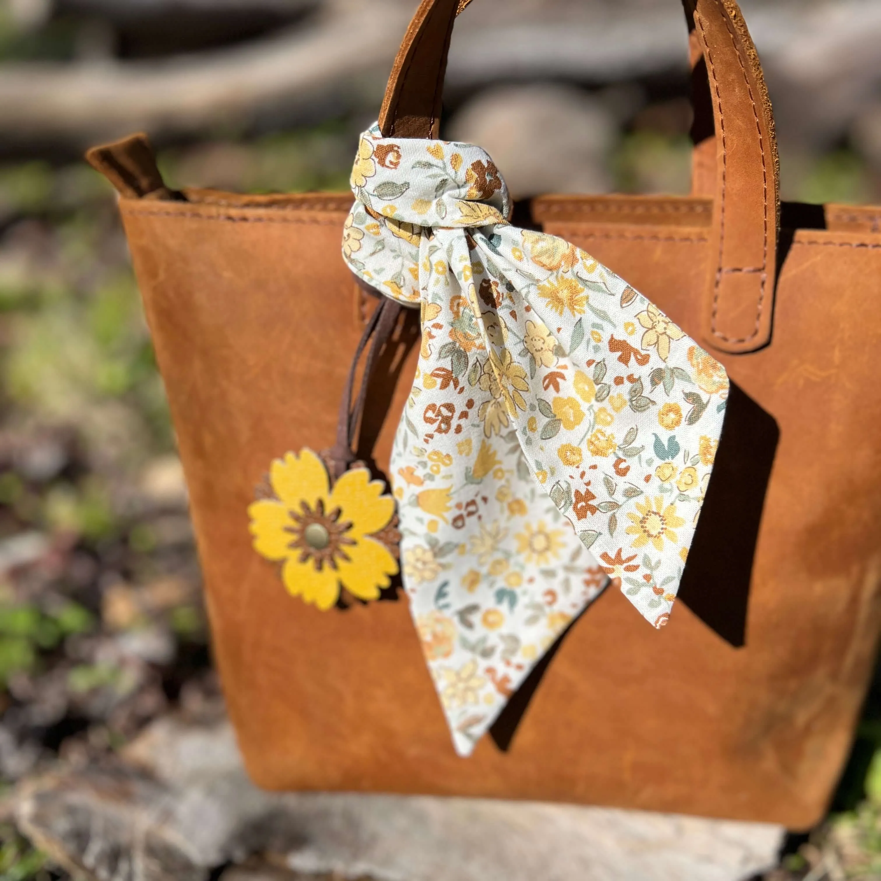 Purse Scarf - Spring Yellow Floral Scarf