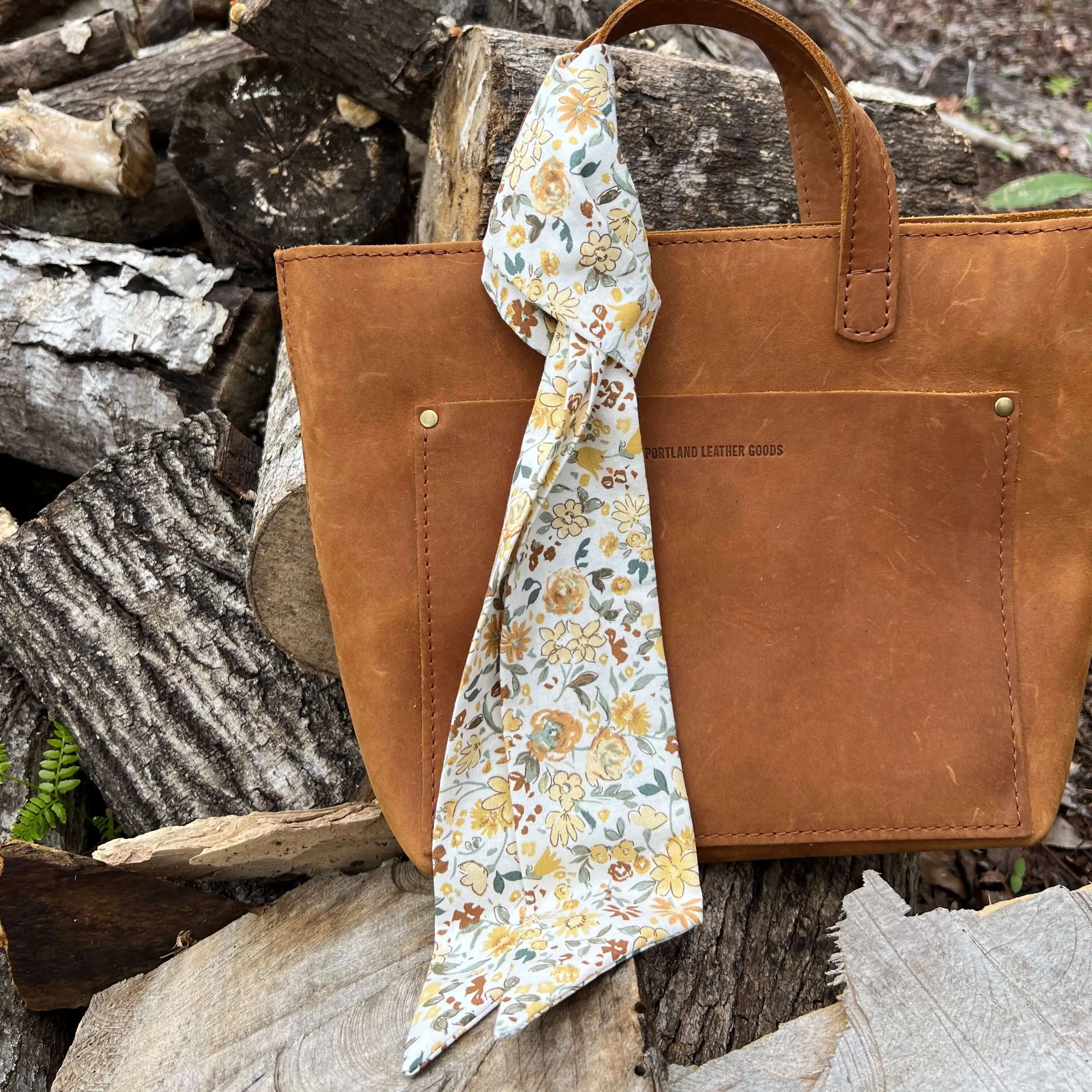 Purse Scarf - Spring Yellow Floral Scarf