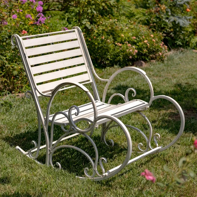 "Monte Carlo" Iron Rocking Bench and Chair