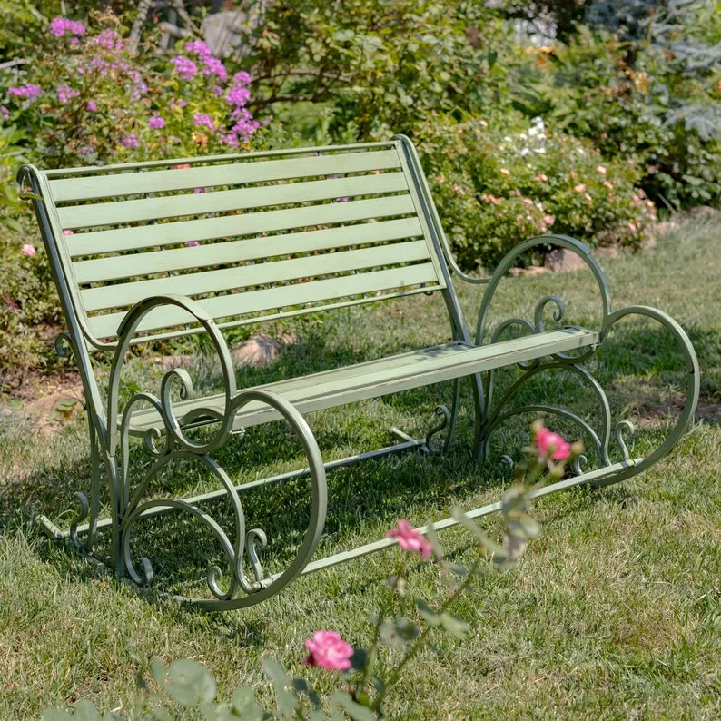 "Monte Carlo" Iron Rocking Bench and Chair