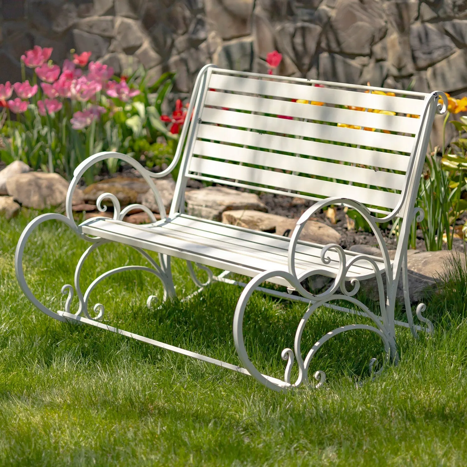 "Monte Carlo" Iron Rocking Bench and Chair