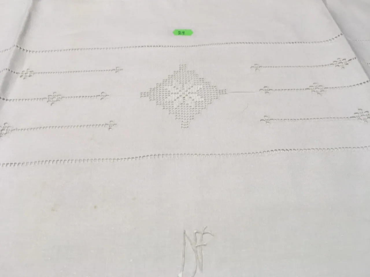 "NE" Antique Sham Set