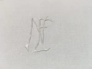 "NE" Antique Sham Set