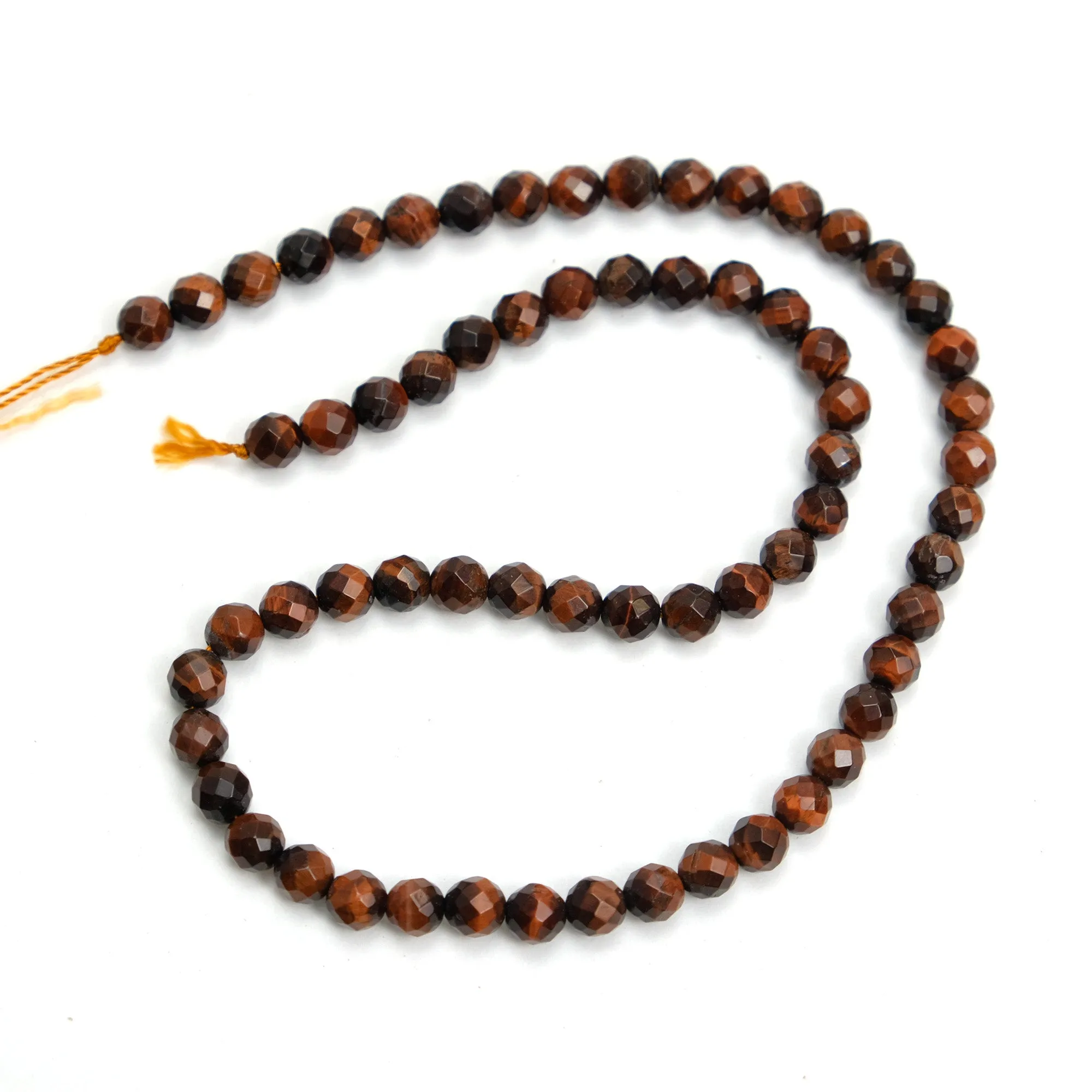 Red Tiger's Eye 6mm Faceted Rounds