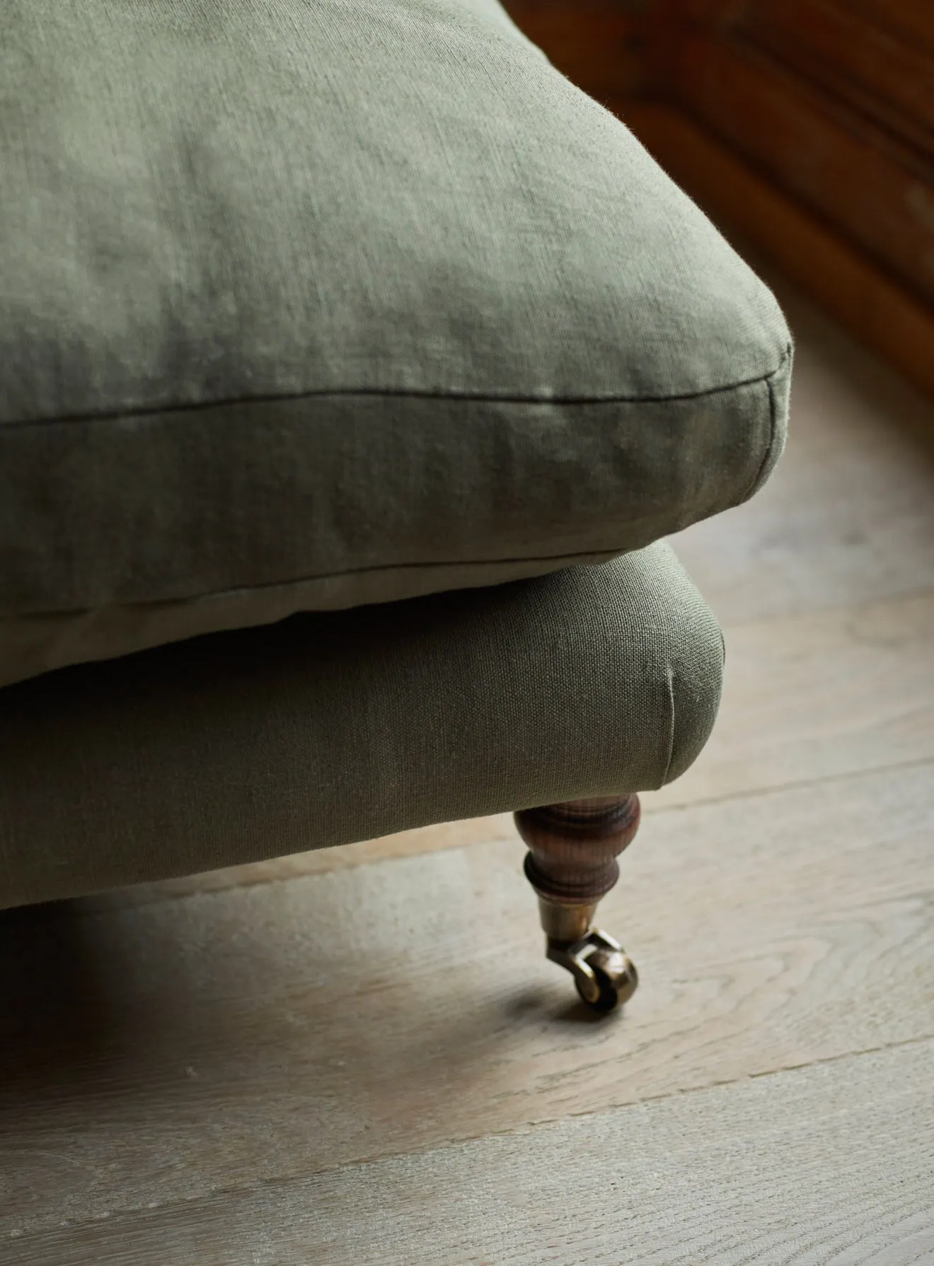 Remy Footstool, Sage Velvet