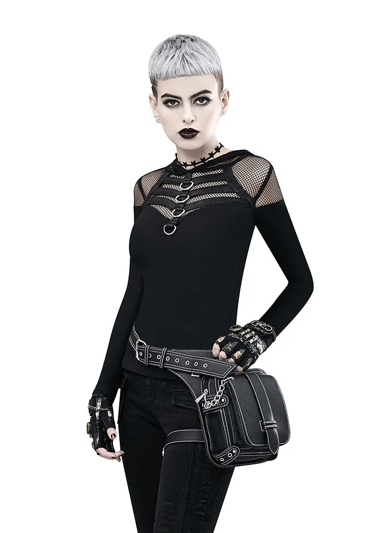 Retro Black Motorcycle Waist Bag