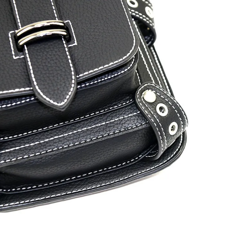 Retro Black Motorcycle Waist Bag