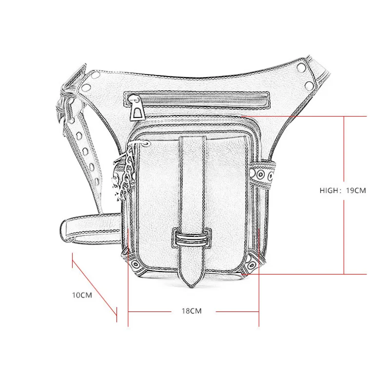Retro Black Motorcycle Waist Bag