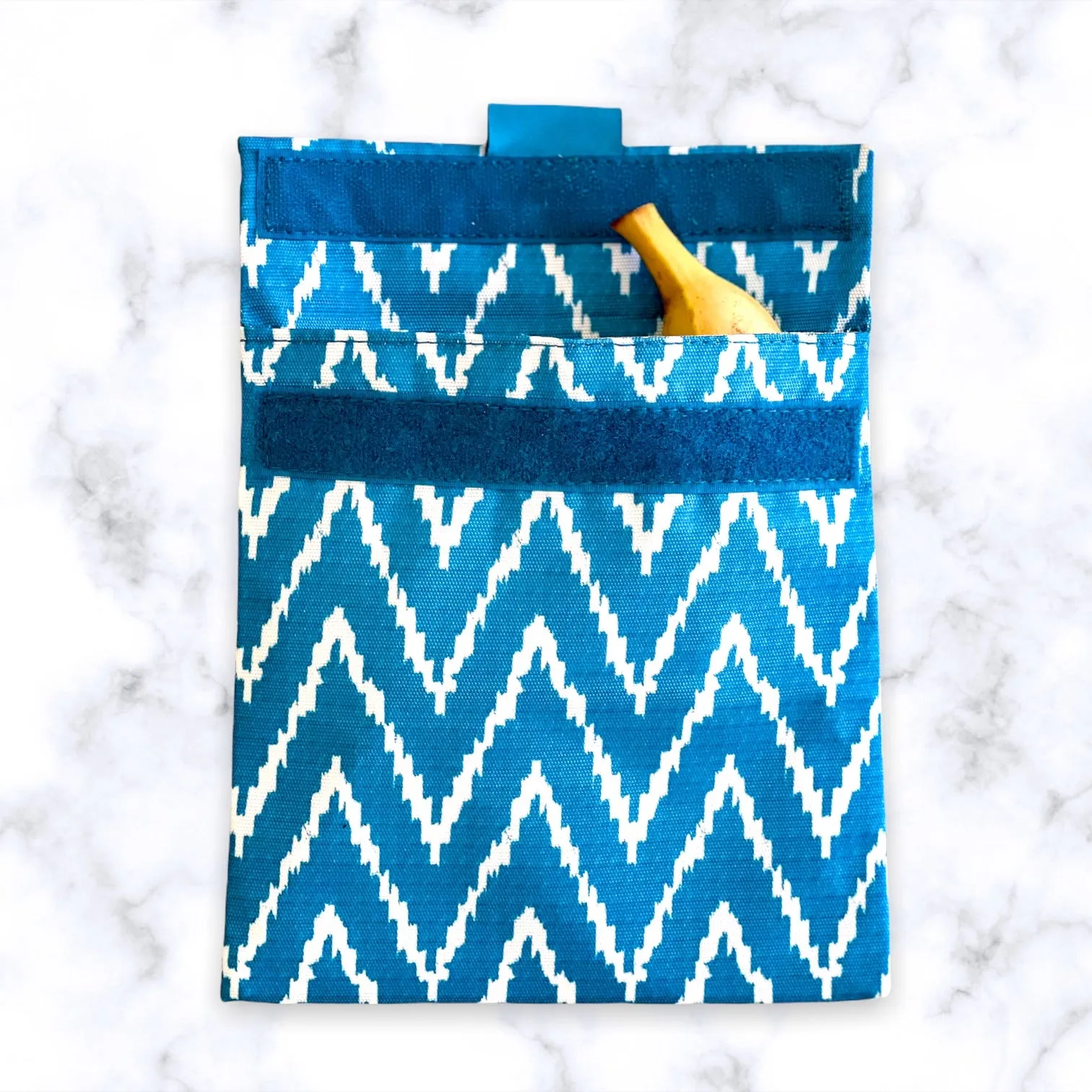 Reusable Sandwich Bag - Teal Zig Zag