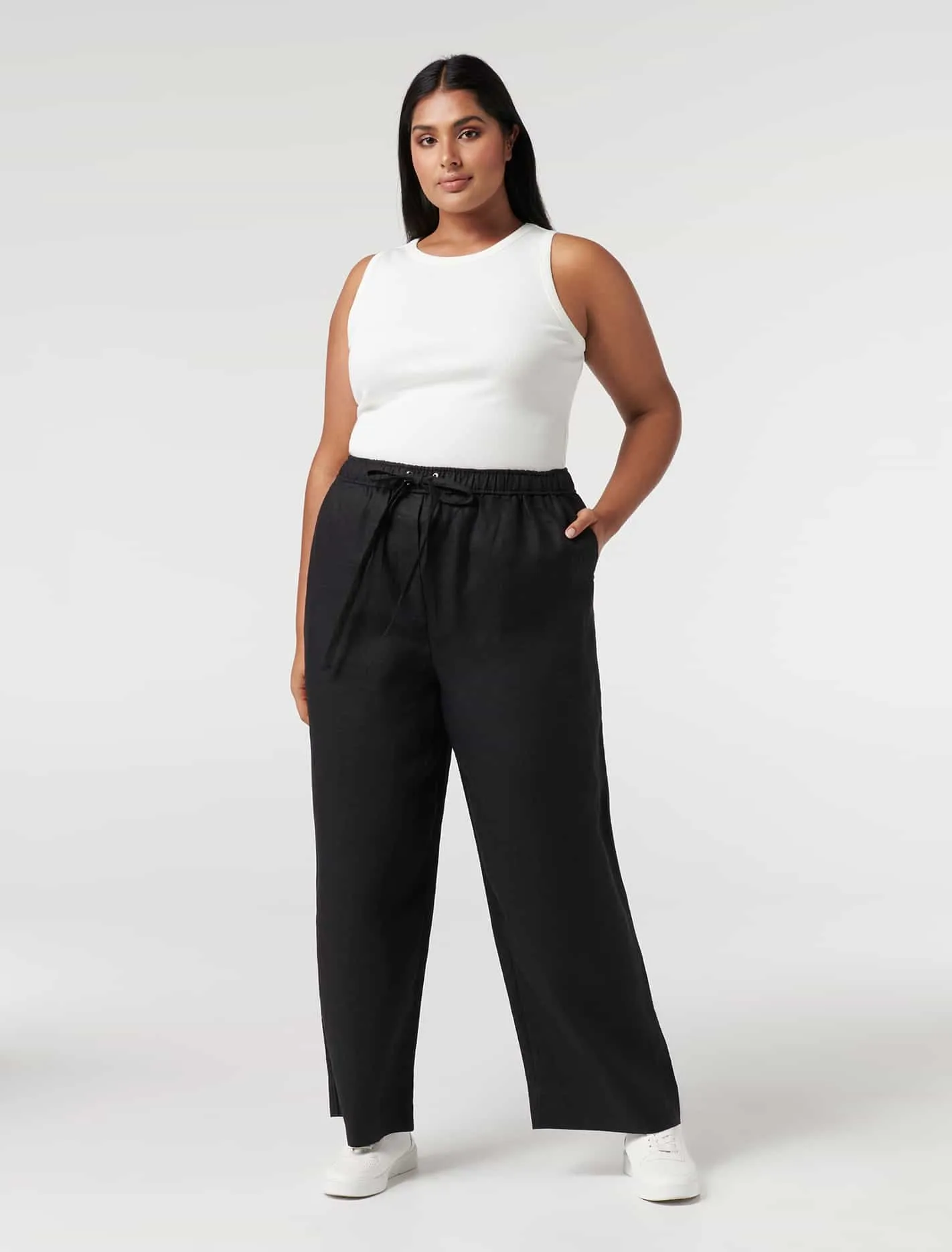 Ruby Curve Linen Wide Leg