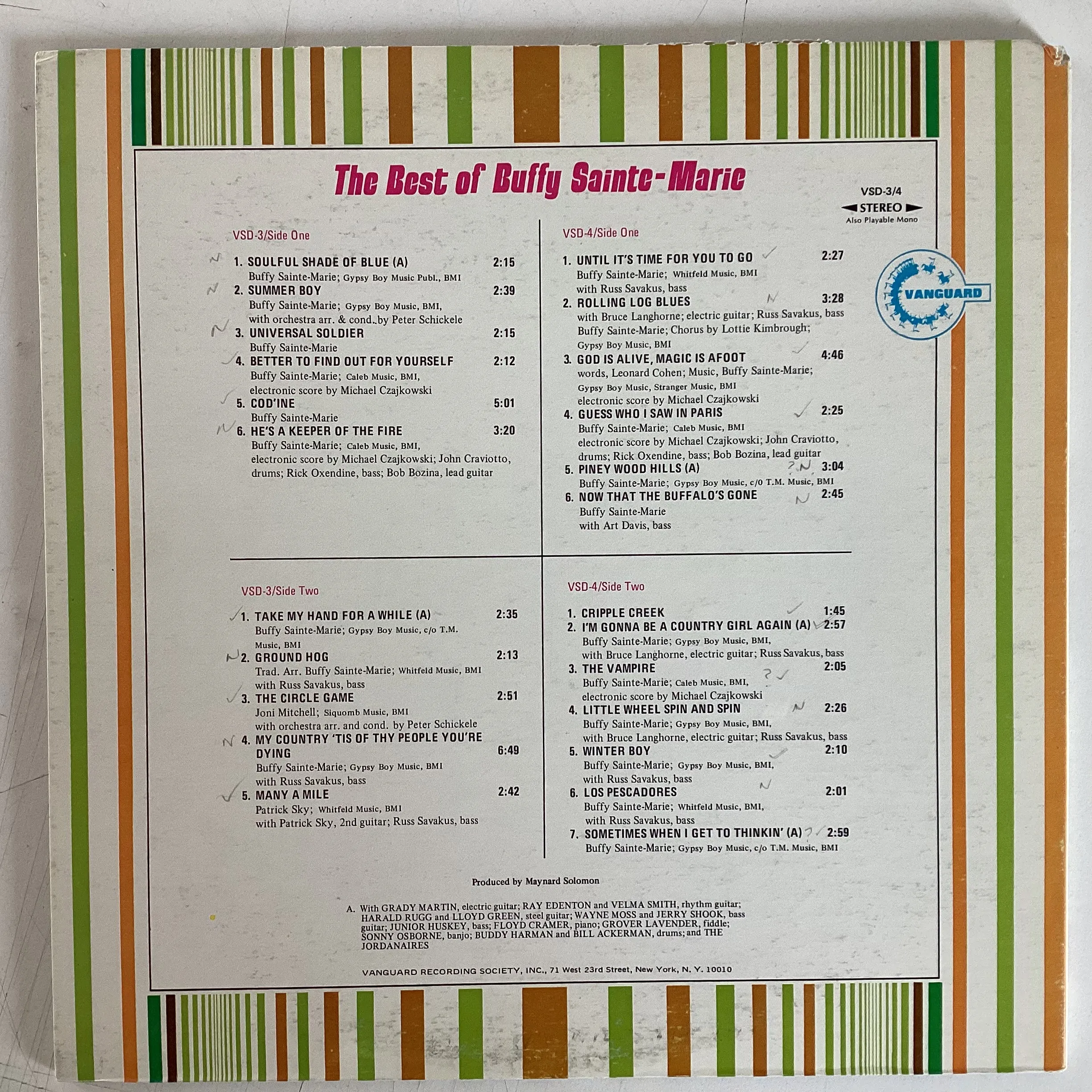 SAINTE-MARIE, BUFFY = BEST OF (CDN 1970) (USED)