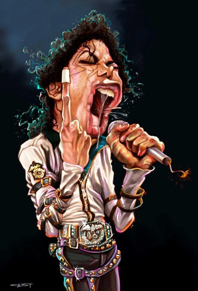 Sebastian Cast - MICHAEL JACKSON -  Musician Caricature - Art Print